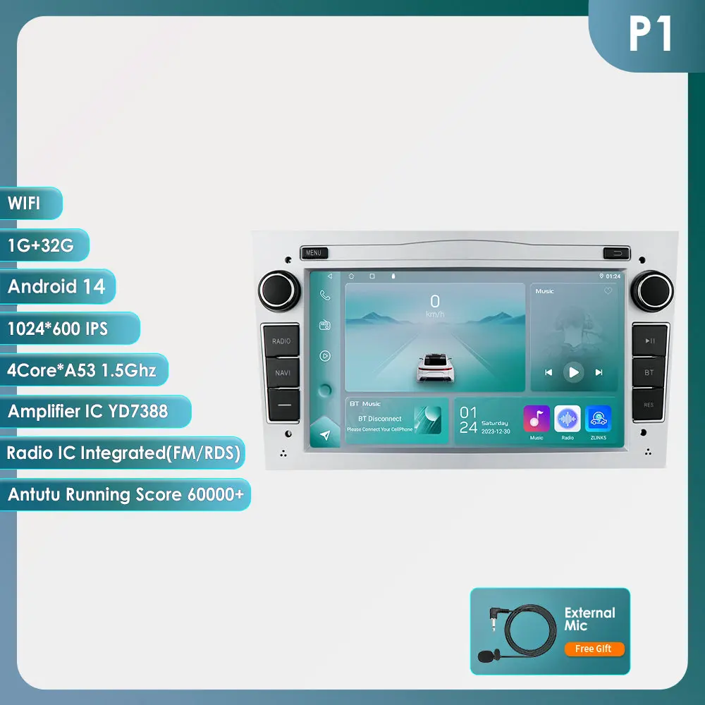 128G 4G-Lte Android 2din Auto Gps Speler Voor Opel Astra H J 2004 Vectra Vauxhall Antara Zafira Corsa C D Vivaro Meriva Veda Radio - afbeelding 1