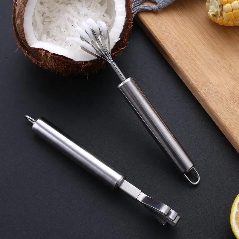 Manual Stainless Steel Shredded Coconut Scraper Knife Home Coconut Grater Scraping Coconut Meat Scraper Fish Fruit Planing