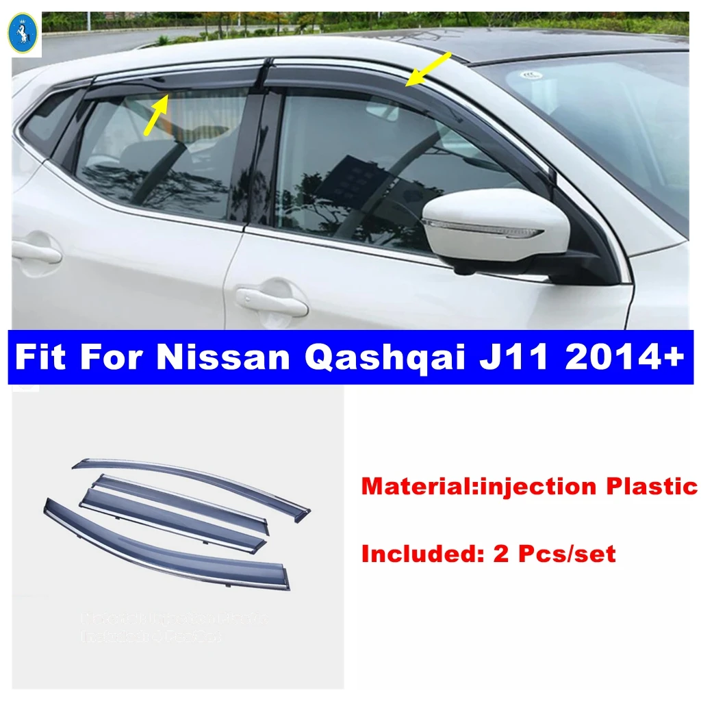 

Window Visors Awnings Wind Rain Deflector Visor Guard Vent Protection Fit For Nissan Qashqai J11 2014 - 2018 Car Accessories