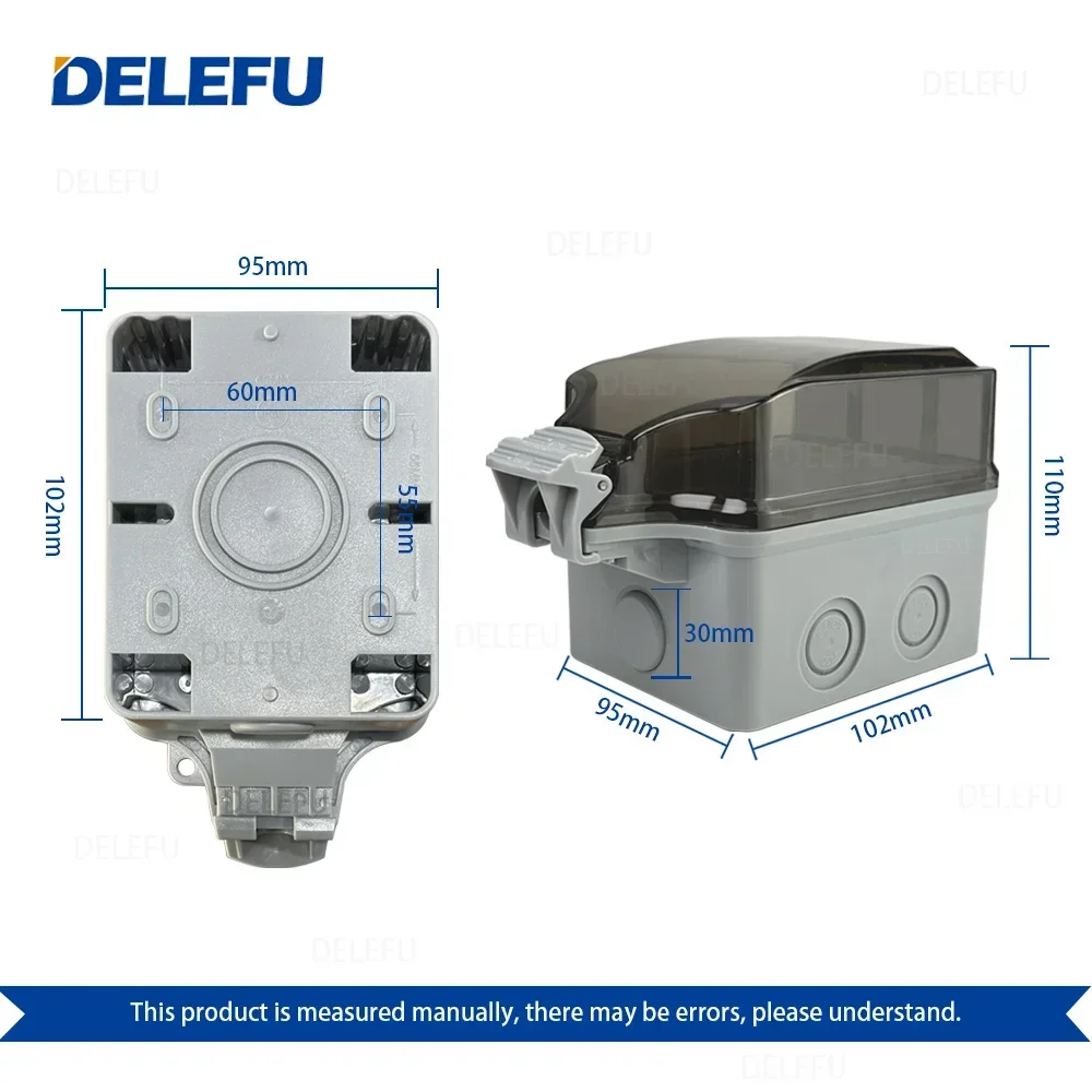 DELEFU Waterproof Box American Standard Model 86 10A 20A Switch Socket White