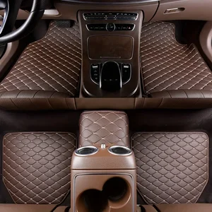 PU leather car floor mats set, waterproof, dustproof, auto foot pad, protector pads, fashion car accessories, new, 5pcs 10 Main Sales Waterproof Carpet for Cars - №2