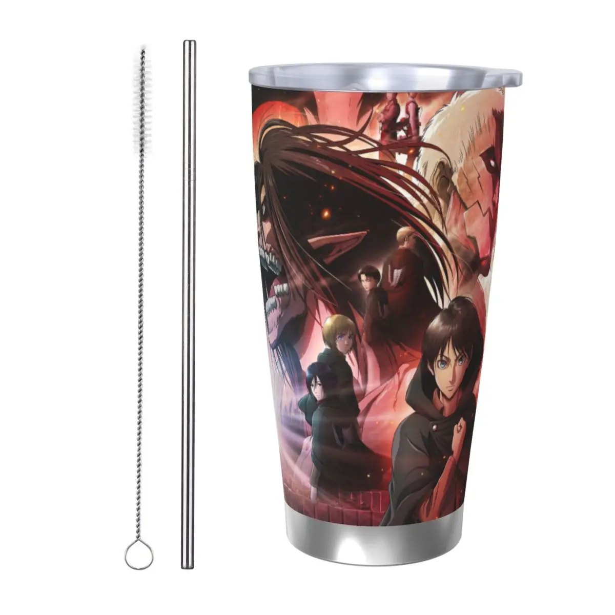 Attack On Titan 20oz Cup Large Capacity Car Mug Leak-proof Juice Coffee Cup Food Grade