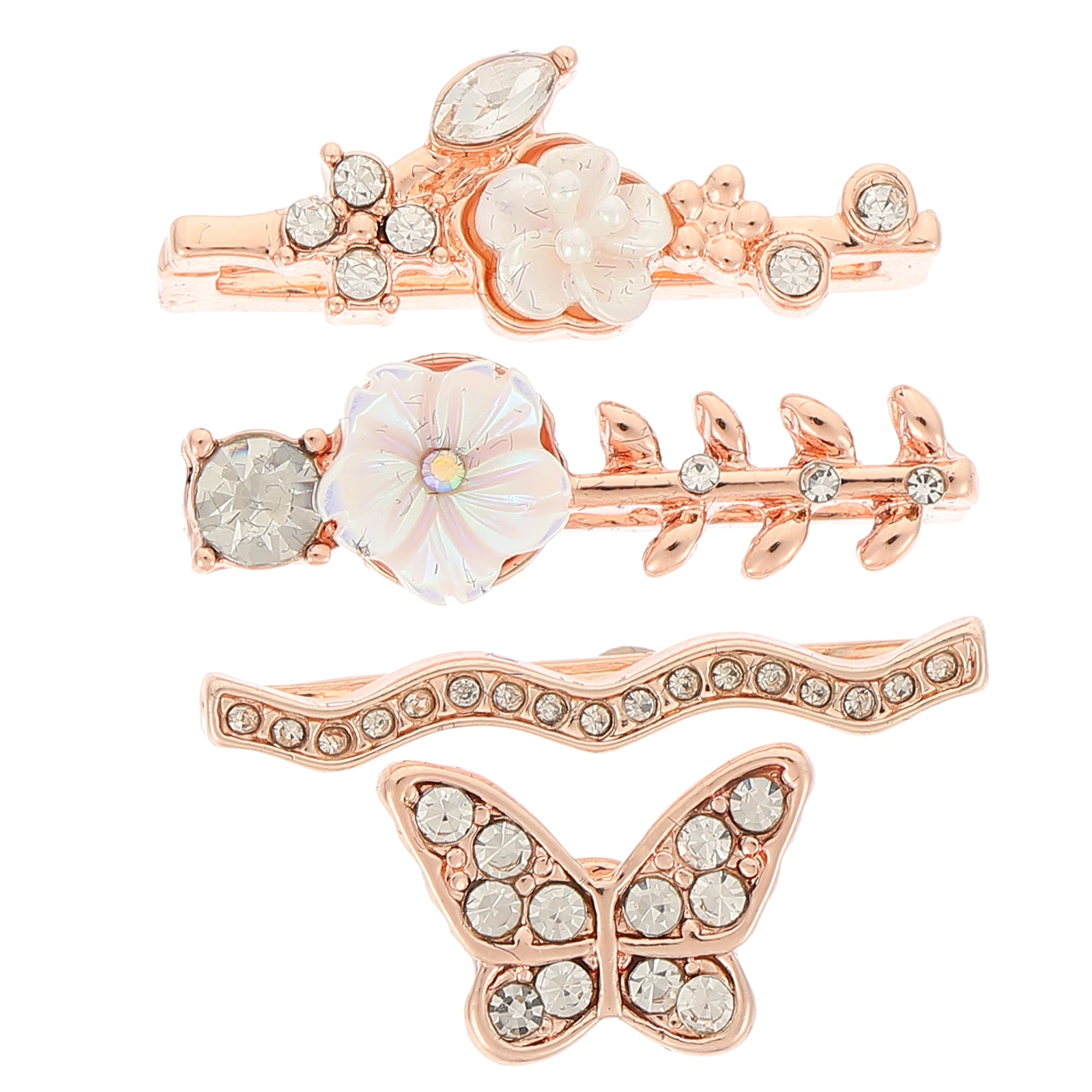 

4pcs Watch Decoration Rings Strap Charms Rose Gold Smartwatch Bands Loops for Straps Lightweight Durable Materials Unique Style