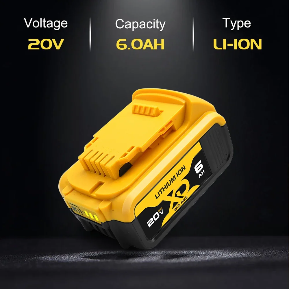 Upgraded Replacement Battery for Dewalt 20V Batteries Lithium Max XR DCB200 DCB201 DCB203 DCB204 DCB206 Cordless Power Tools