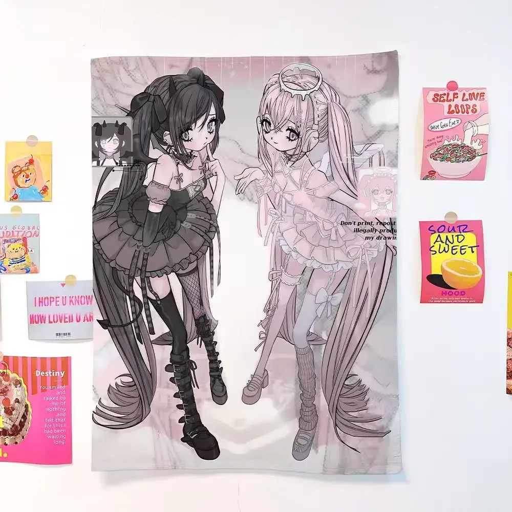 2025 new Japanese anime girl Print Party Tapestry Student Dormitory Bedside Bedroom Decoration Hanging Rental House Tapestry