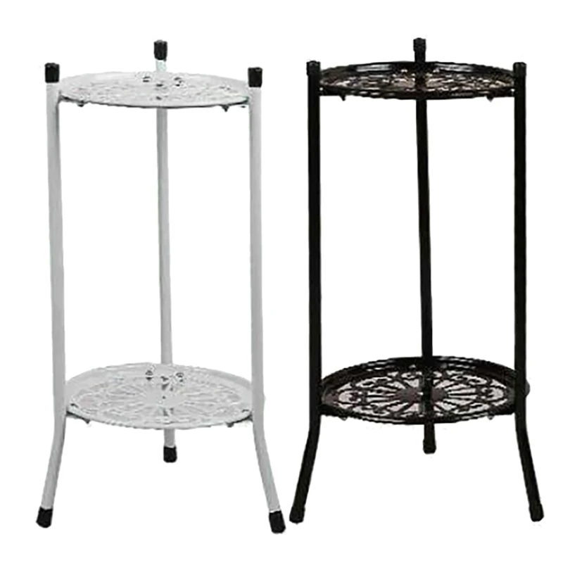 Two-Layer Elegant Metal Plant Stand Shelf Potted Plant Holder Modern Tall Plant Pot Stands For Indoor Outdoor Decor