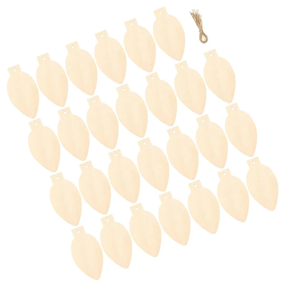 

1Set DIY Wood Slices Unpainted Light Bulb Cutout Christmas Decorations Safe No Burrs Wood Slice Ornaments