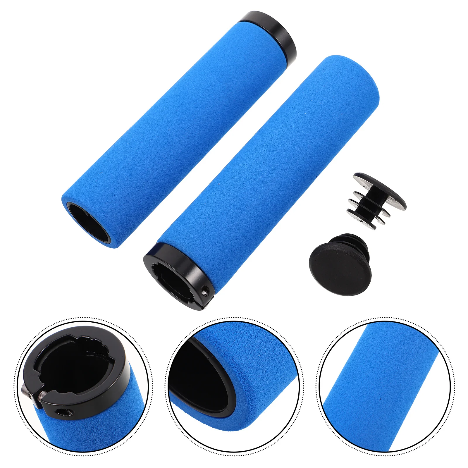 2Pcs Mountain Bike Handlebar Grips Non-Slip Sponge Grip Cover Shock Absorption Ergonomic Cycling Accessories Sponge Hand Grip