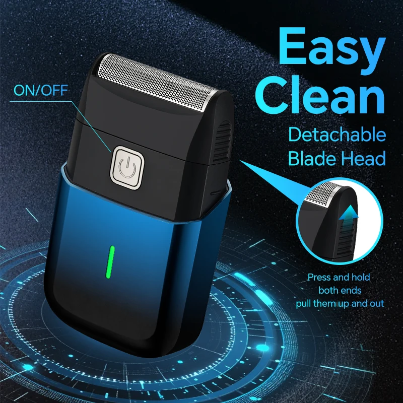 ماكينة حلاقة ترددية قابلة لإعادة الشحن عبر USB، جهاز حلاقة محمول للرجال
