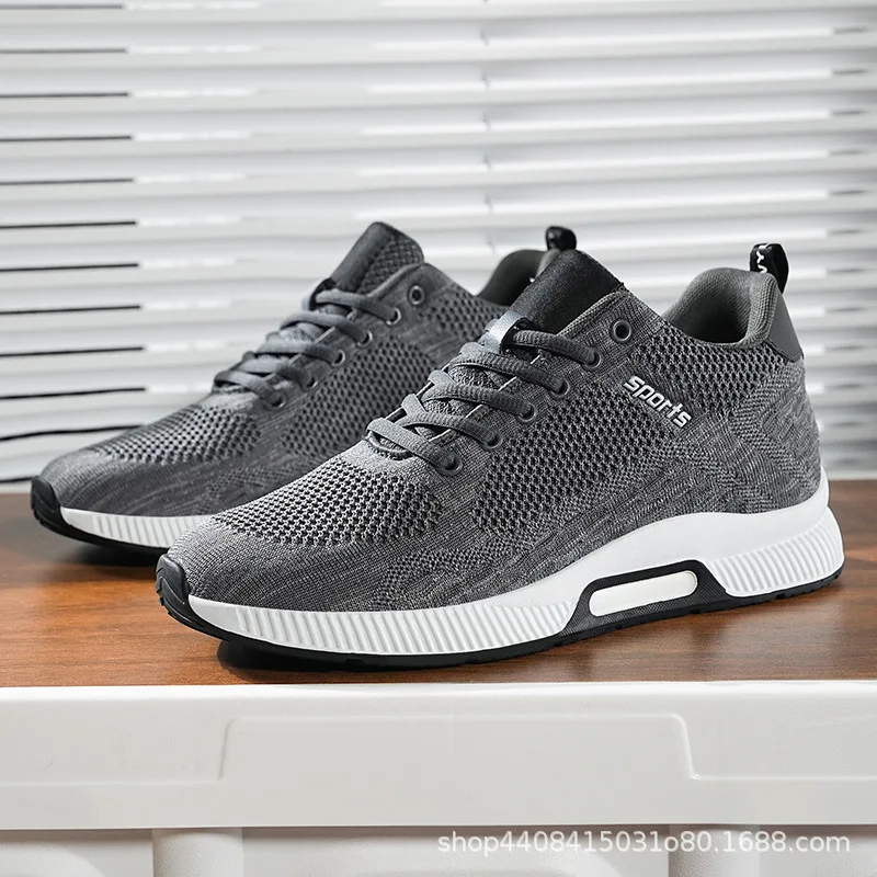 

New plus Size Men's Shoes Surface Height Increasing Insole Casual Sneaker Mesh Breathable Running Shoes