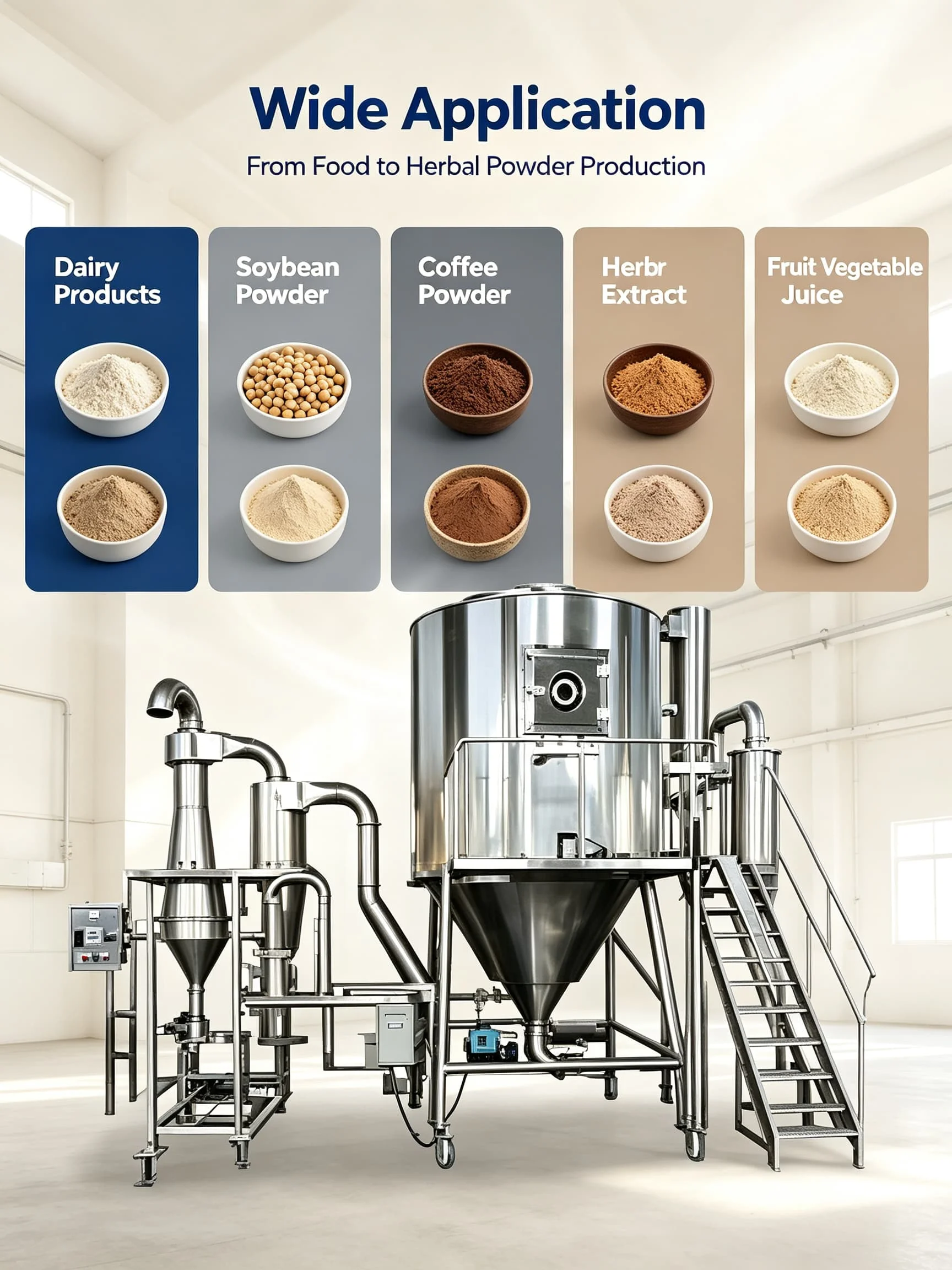 Ginger and Spice Powder Spray Dryer Citric Acid Food Additive Spray Dryer Emulsifier and Gum Spray Drying Machine Customizable