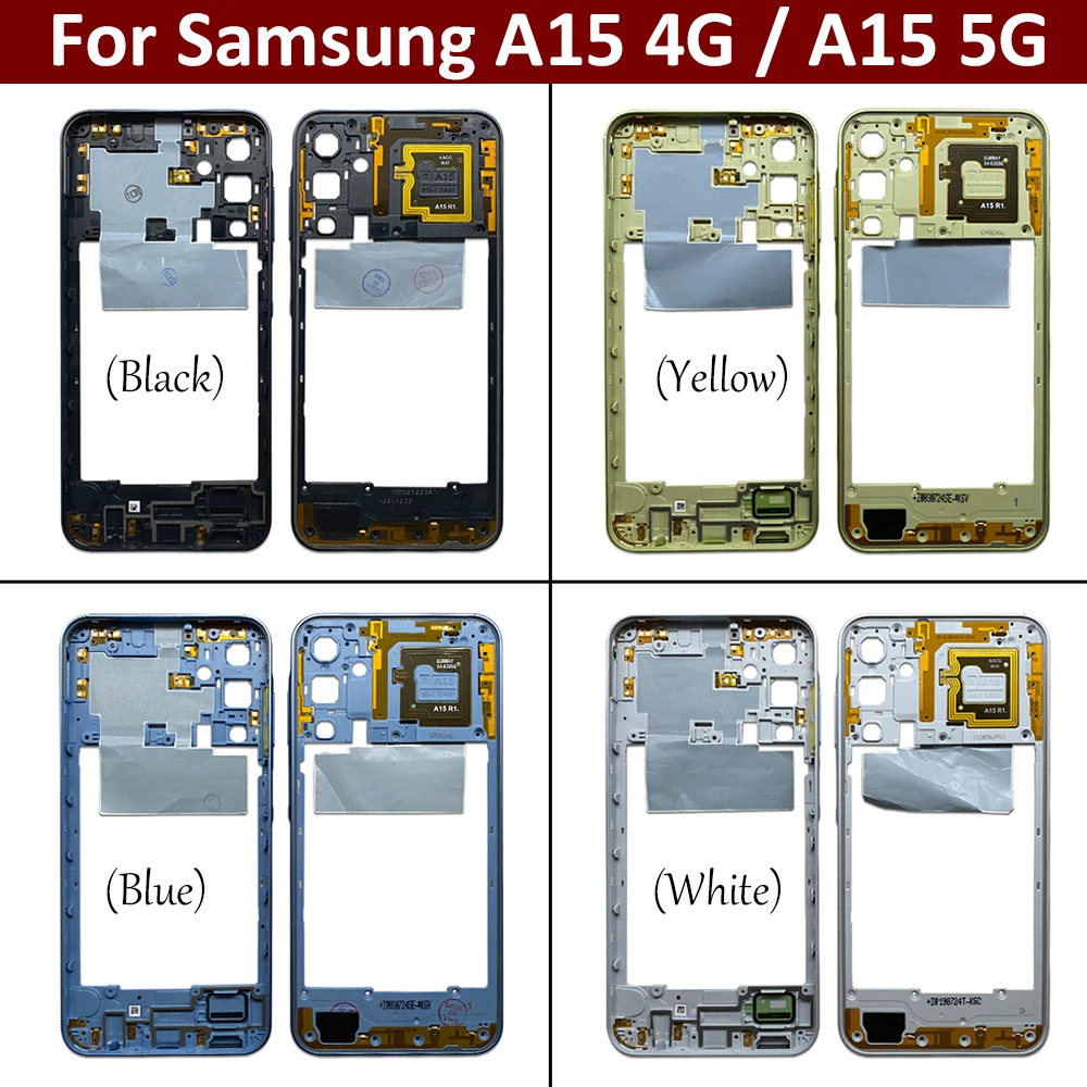 New For Samsung A15 4G A155F / A15 5G A156B Housing Middle Frame Bezel Middle Plate Cover