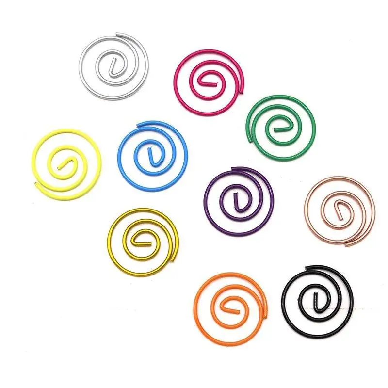 20pcs Colorful Circular Metal Paper Clips Office Binding Geometric Circle Binder Round Tickets Photo Clamp Patchwork Clips
