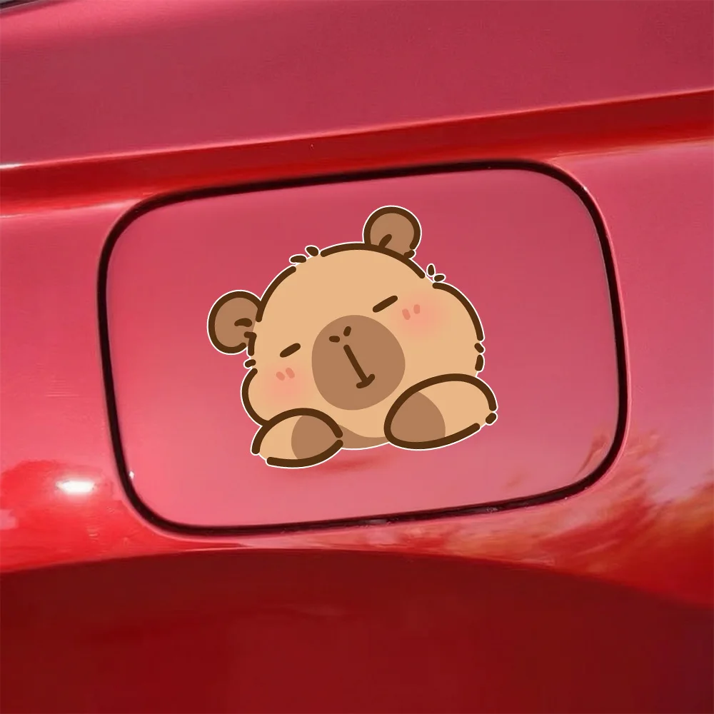 New Design Cartoon Vinyl Stickers Camper Van Motorhome SUV Decor Accessories Car Styling Cute Capybara Decals Tunning Auto Parts - view 3