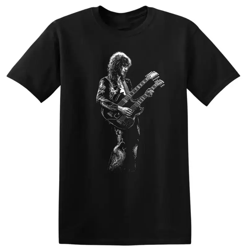 Jimmy Page White Suit Two Guitars T-Shirt