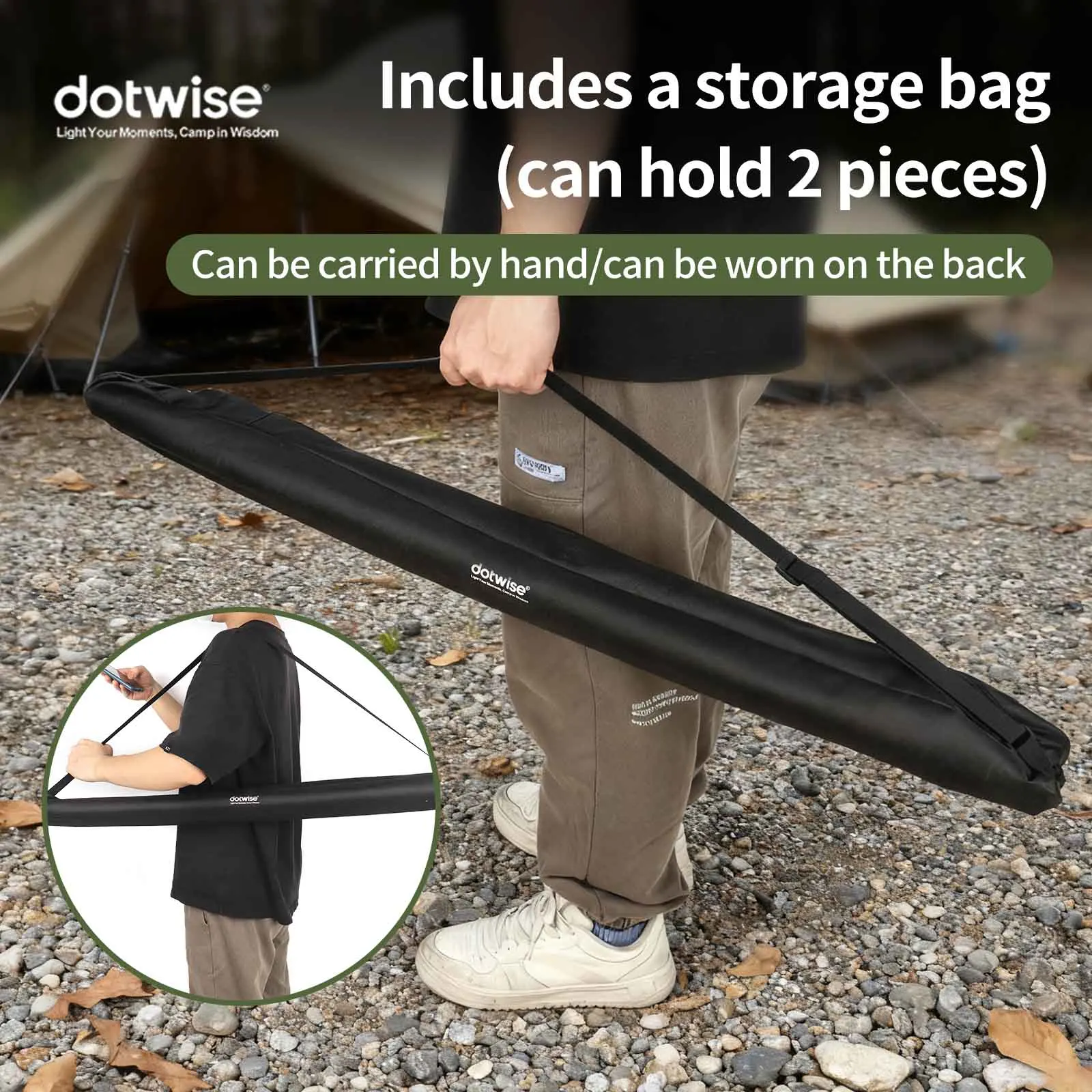 DOTWISE Outdoor Camping Tent Pole Retractable Aluminum Alloy Canopy Pole Waterproof Cloth Beach Sunshade Support  Pole view 6