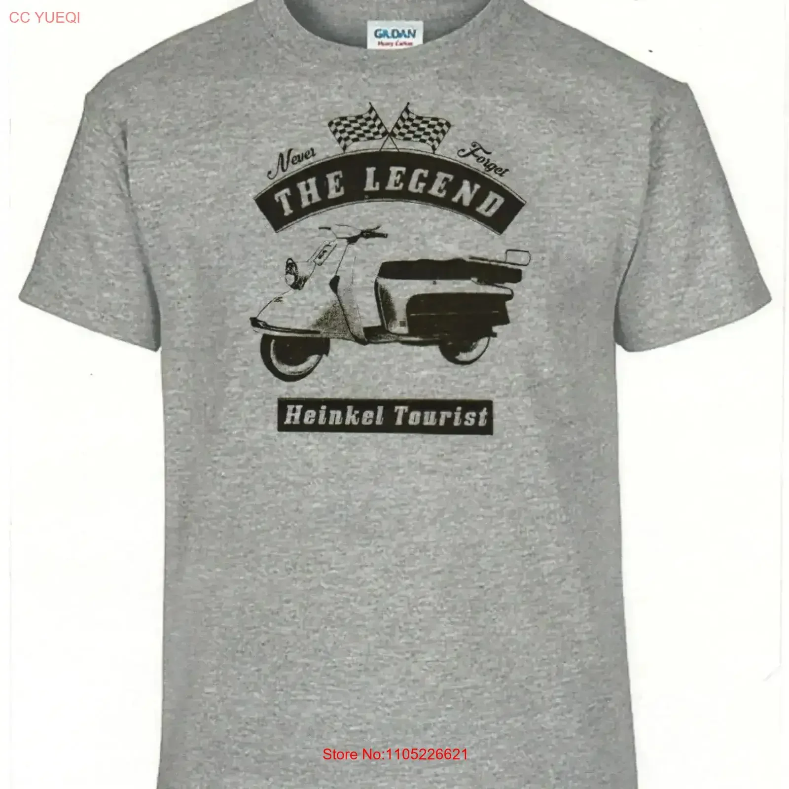 T-Shirt Heinkel Tourist Fahrrad Motorrad Oldtimer Vintage Washed Graphic Atmungsaktiv Homme Stilvoll Vielseitig