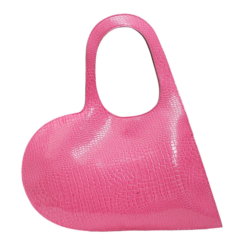 2025 تصميم الأزياء الجديدة المرأة الخوخ شكل قلب شيك سعة كبيرة حقائب كتف حقائب سيدة عادية التنقل حمل حقيبة