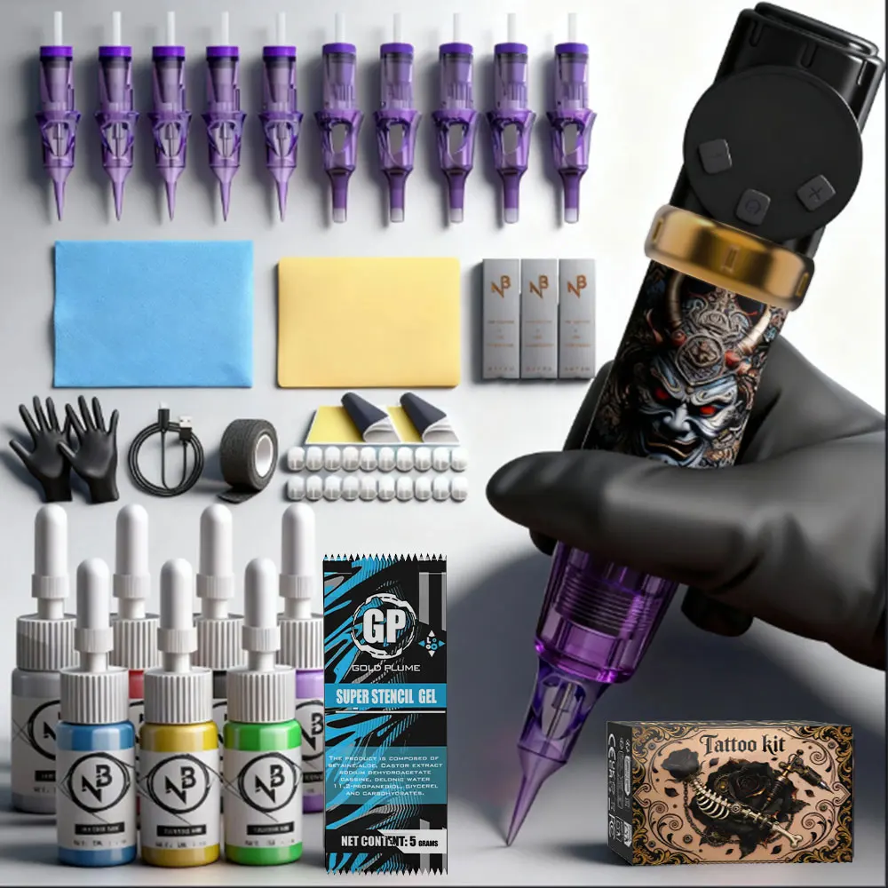 Goldplume Wireless Tattoo Kit, Includes Tattoo Pen and 1100Mah Battery, One Set, Wireless Tattoo Power Supply Suitable for Beginners, Body Art