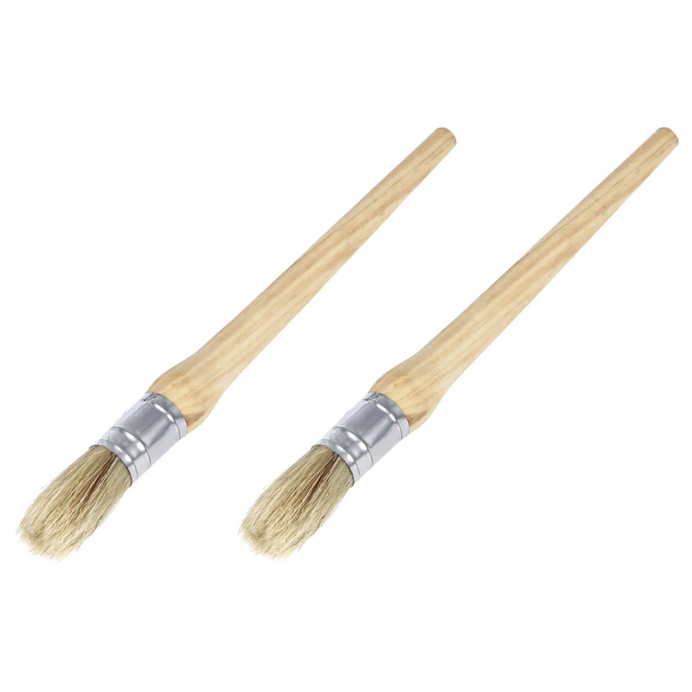 

2 pcs Round Head Paint Brushes Ergonomic Handle Oil Painting Tools Varnishes Watercolor Acrylic Durable Artist Brush Adults