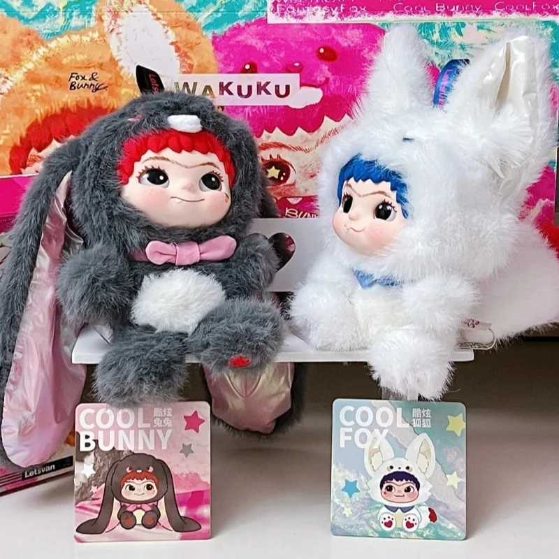 

Wakuku V2 Fox & Bunny Trickor Treat Blind Box Cute Action Figure Mystery Box Fox Bunny Anime Doll Keychain Suprise Toys Gifts