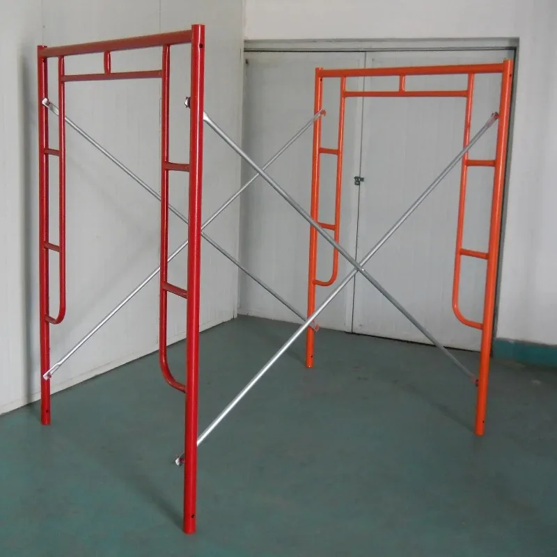 Easy Install Durable Professional Customization Metal Mobile Ladder Galvanized H Frame Scaffolding System for Construction
