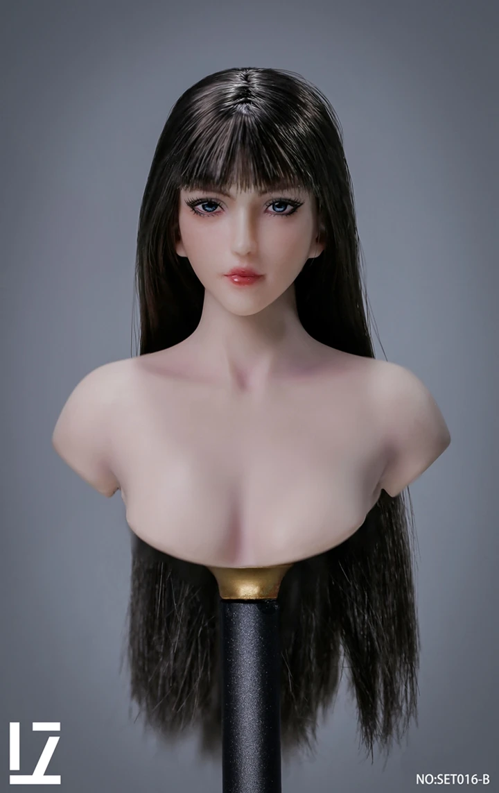 LZ TOYS SET016 1/6 Beauty Girl Head Sculpt Transplant Long Hair Carving Model Fit 12'' TBL JO Soldier Action Figure Body Dolls