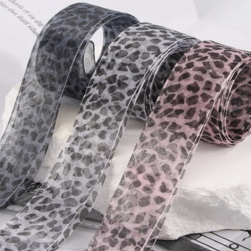 1 Pair 4cm Extra Wide Shoelaces Leopard Print Organza Lace Ribbon Shoelaces Cute Flat Replacement Sneaker Strings Gift