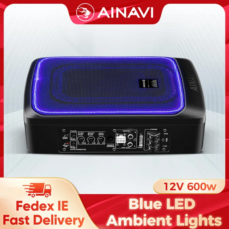 

Ainavi Car Subwoofer Amplifiers Slim Under-Seat Bass Powered Car Speaker Subwoofer Power Audio Processor