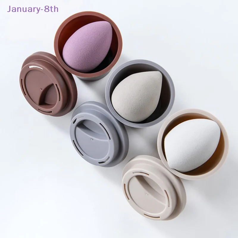 Empty Coffee Cup Shape Beauty Sponge Holder Powder Puff Display Stand Powder Sponge Stand Storage Case Cosmetic Dry Box