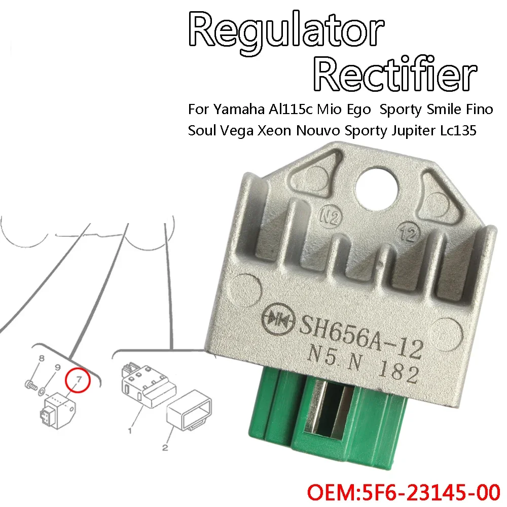 

Regulator Rectifier For Yamaha Al115c Mio Ego Sporty Smile Fino Soul Vega Xeon Nouvo Sporty Jupiter Lc135 Srl110 125z Rx King