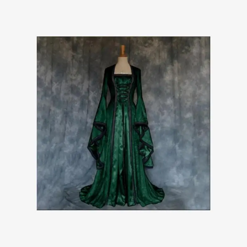 Vestido Medieval Vintage de loween para Mujer, Estilo Artístico, Restaura las Formas Antiguas, Falda Larga de una Sola Pie...