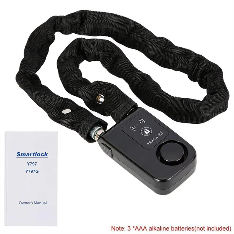 Bluetooth Smart Chain Lock Keyless Lock For Bike/Motorcycle Gate/Door With Anti Theft Alarm 110Db Phone APP Contro view 5
