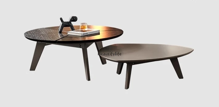 

Large and small coffee table combination Italian minimalist creative special-shaped modern minimalist wabi-sabi wind round