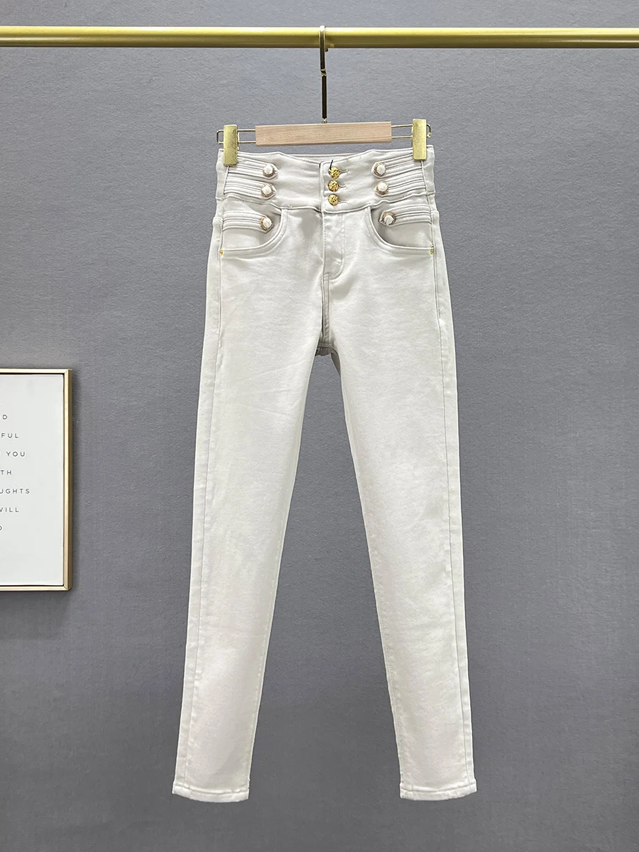 

Женские утепленные зимние джинсы с высокой талией, облегающие, эластичные, с расклешением, из хлопковой стрейч-ткани