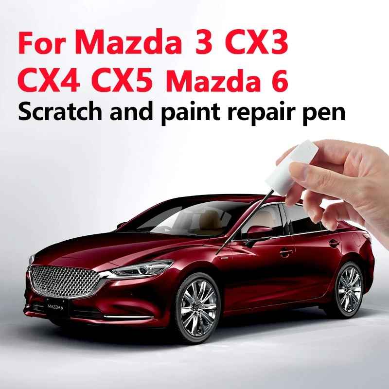 Para Mazda 3 CX3 CX4 CX5 Mazda 6 blanco perla/gris acero platino-lápiz de reparación táctil-cera de reparación de pintura blanco perla máquina gris