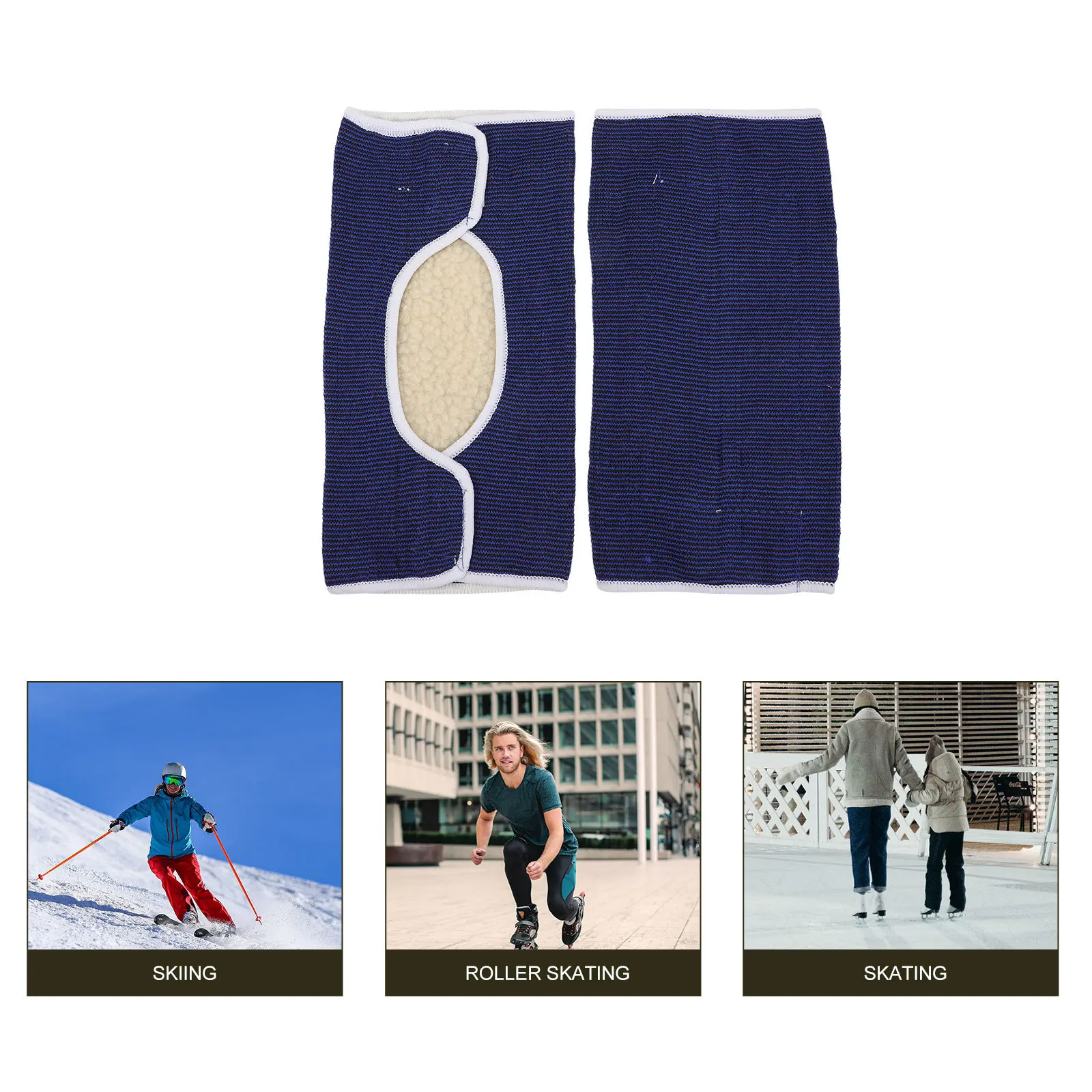 

1Pair Knee Warmer High-Grade Elastic Breathable Warm Knee Brace Suitable for Outdoor Sports Cycling Fitness Winter Protection