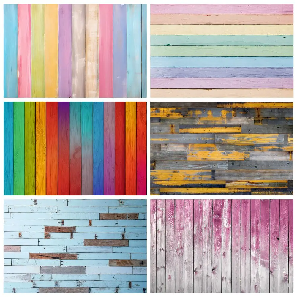 Vintage bunte Holz Hintergrund Holz Textur Boden Baby Kinder Geburtstag Party Hochzeit Fotografie Hintergrund Fotostudio Requisiten