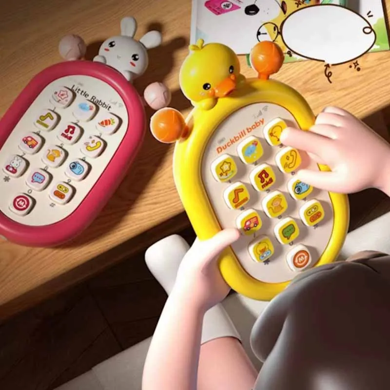 Kids Educational Toys Simulation Cell Phone 0-1year Old Baby Can Gnaw And Bite Bilingual Early Education Music Cell Phone Toys