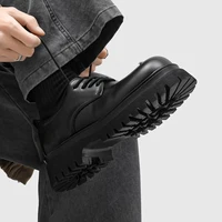 Chaussures derby à plateforme à lacets pour hommes, chaussures décontractées à semelle épaisse avec décorations métalliques, chaussures de marche quotidiennes antidérapantes 3