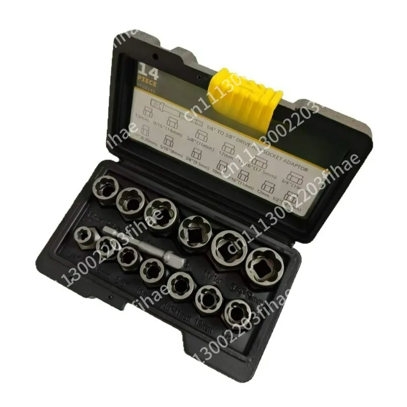 Anti-tooth sleeve 14-piece set Anti-skid sleeve Damaged rusted slider nut bolt remover