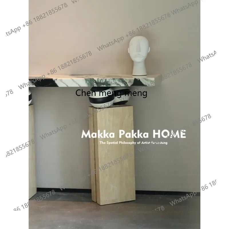 

2003Italian minimalist designer creative marble entrance table light luxury decoration entrance table