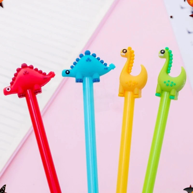 

12 Pcs Student Neutral Pens with Creative Little Dinosaur Design 0.5mm Black Ink Must-Have School Writing Stationery