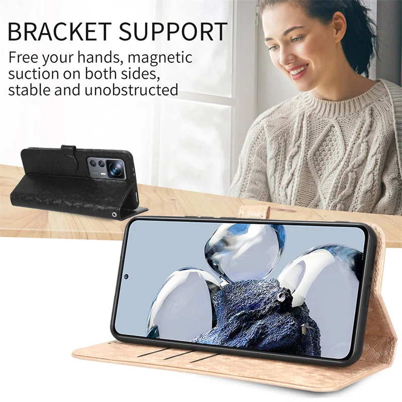 For Redmi 12 Redmi12 Luxury Smooth Wallet Magnetic Book Case Phone mobile phone flip cover protective case - náhled 4