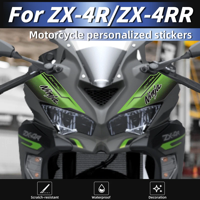 

Used For KAWASAKI ZX4R ZX4RR Motorcycle Fairing Decor Kits Pattern-Choice Moto Front Head Decorative Accessories