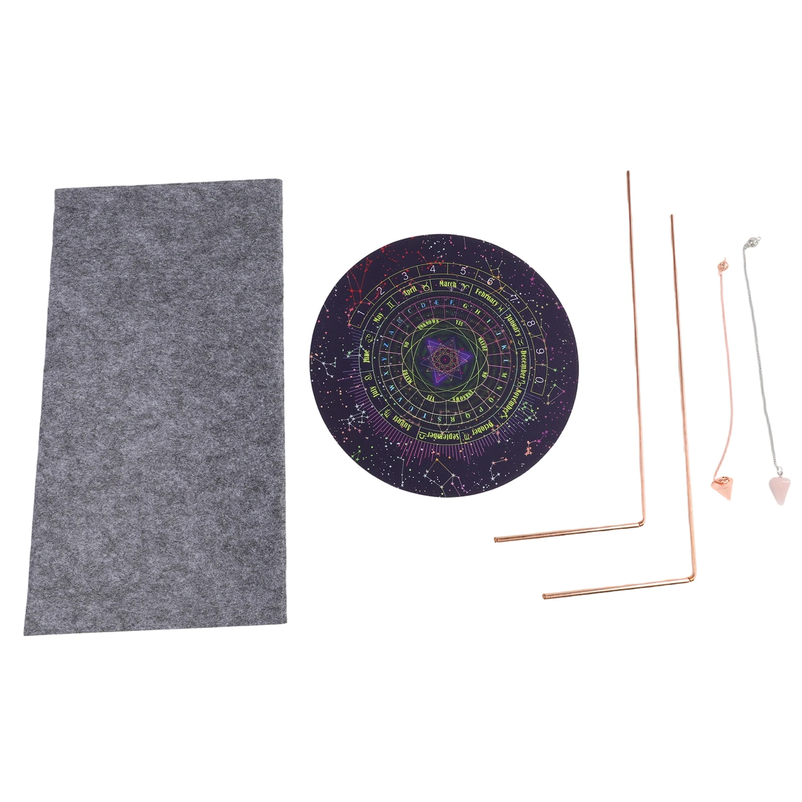 99.9% Copper Dowsing Rods Telescopic Detecting Rod With Psychic Pendulum Plate Kit For Divining Water Minerals Energy Therapy