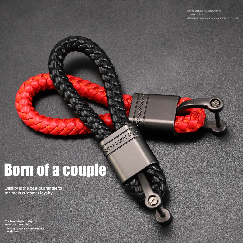 Car Styling Keychain Leather Woven Rope Metal Key Ring For Seat Ibiza 6l 6J Leon Mk3 mk2 5F 2 Cupra Alhambra Ateca Altea FR Aron