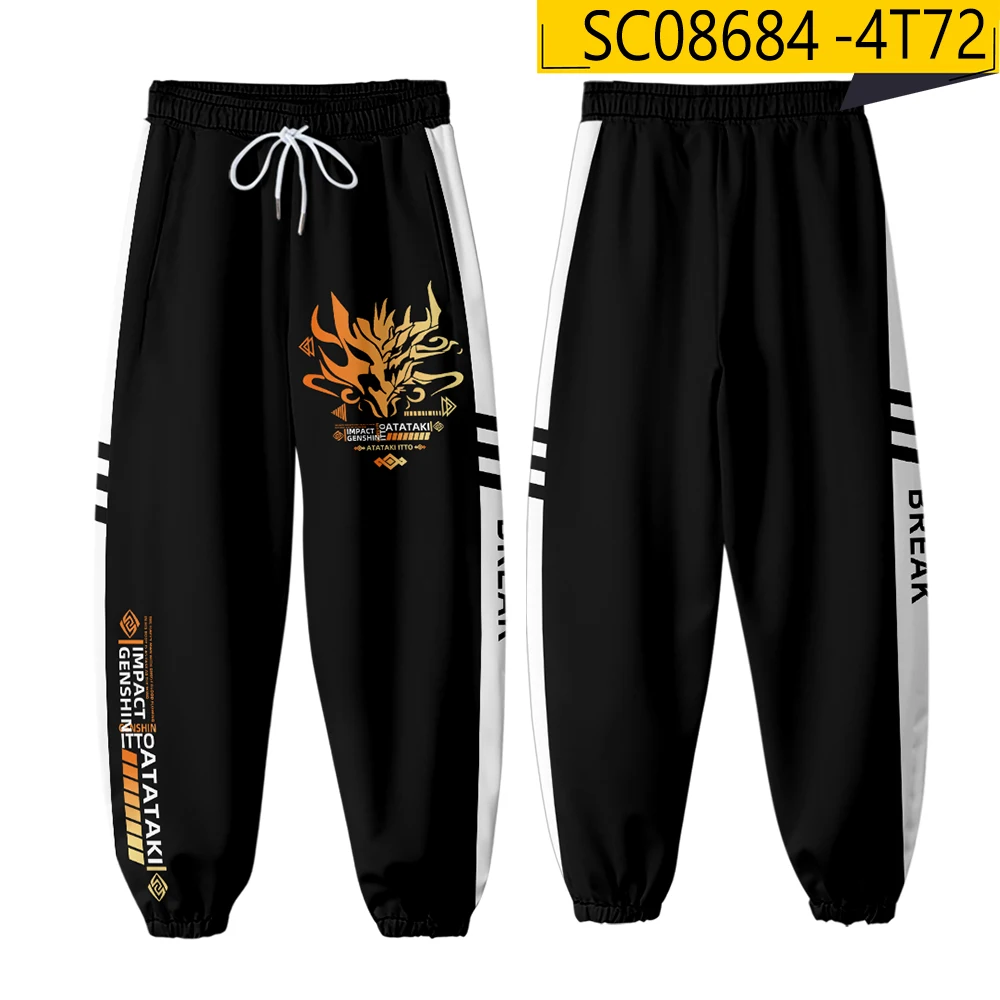 Anime genshin impacto arataki itto cosplay trajes 3d impressão joggers calças masculinas/femininas calças casuais harajuku hip hop sweatpants