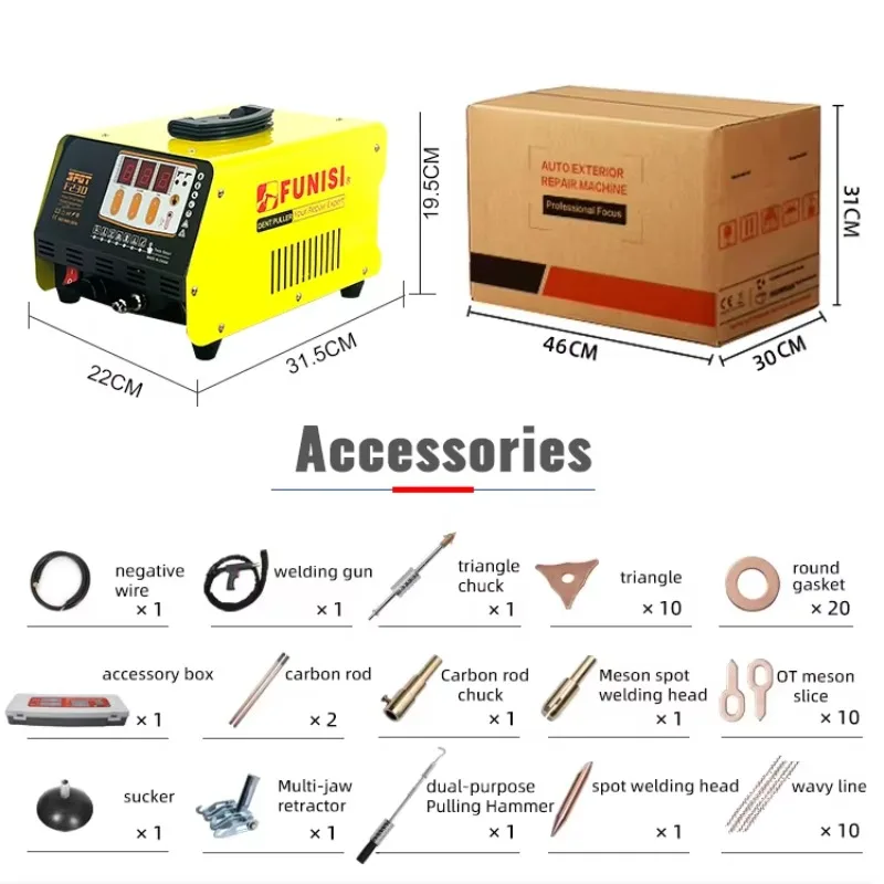 F230 Car Repair Equipment Factory Electric Dent Puller Spot Welder Stud Welding Machine For Steel Material