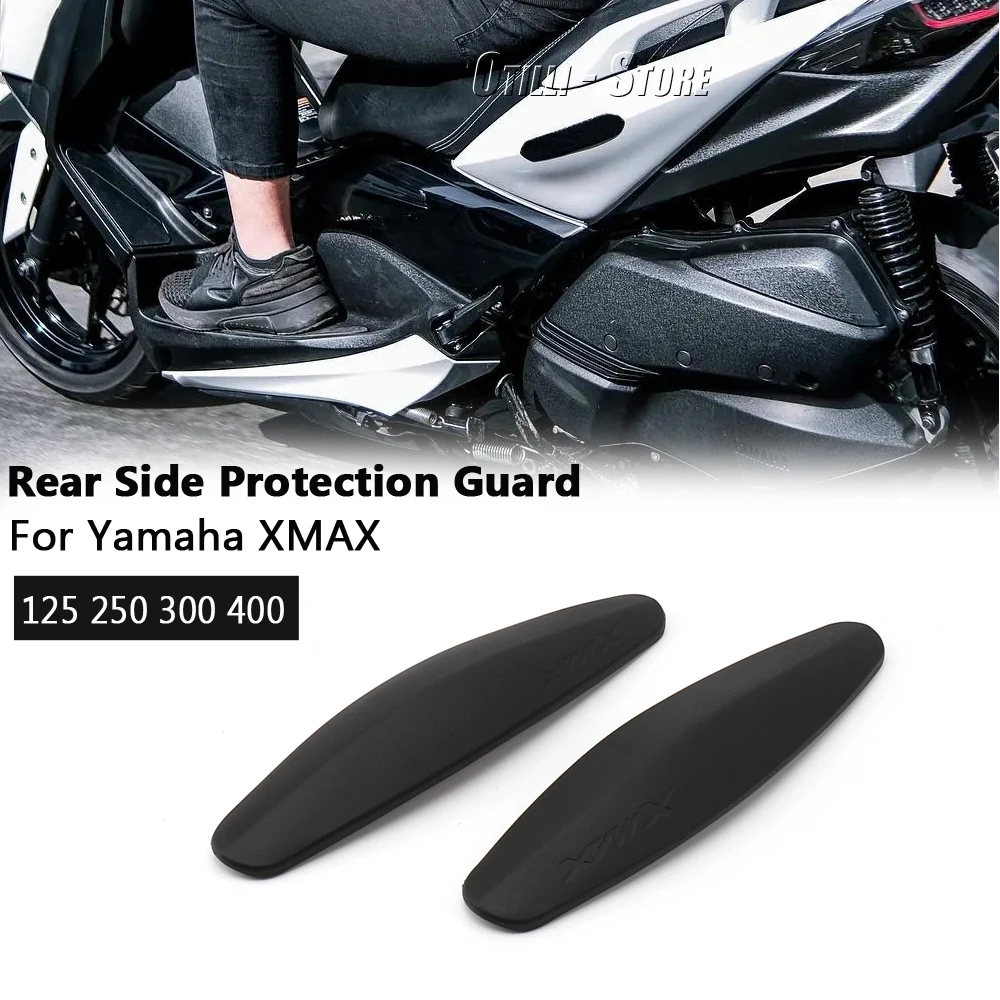 

New Motorcycle Black Rubber Rear Side Protection Guard For Yamaha XMAX 125 250 300 400 X-MAX125 X-MAX250 X-MAX300 X-MAX400